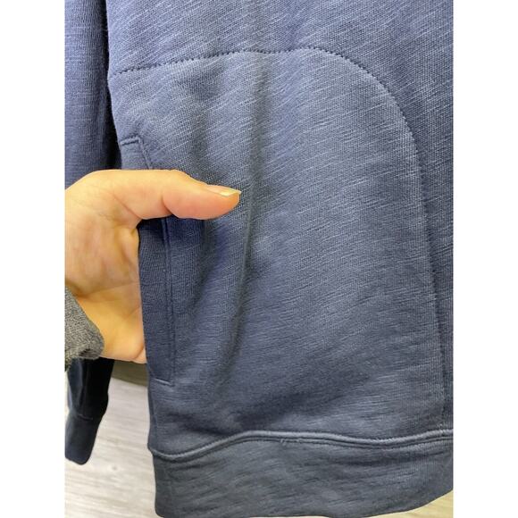 Haven Well Within Hoodie Shirt Womens M Blue Long Sleeve V Neck Cotton Pullover - Picture 6 of 10